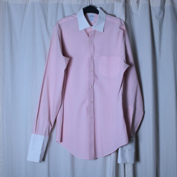 Brooks Brothers Pink Cotton Dress Shirt Size 16 / 36 - Picture 2 of 13